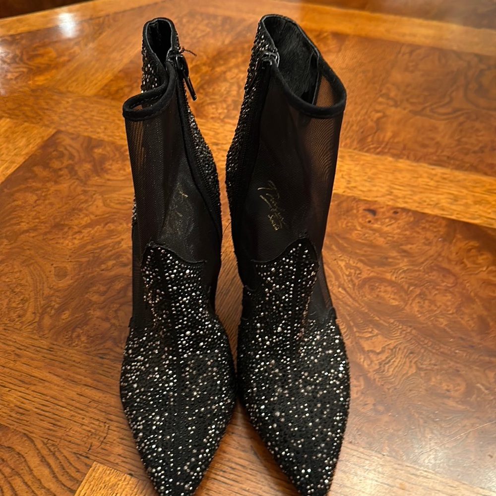 Black Mesh Boots